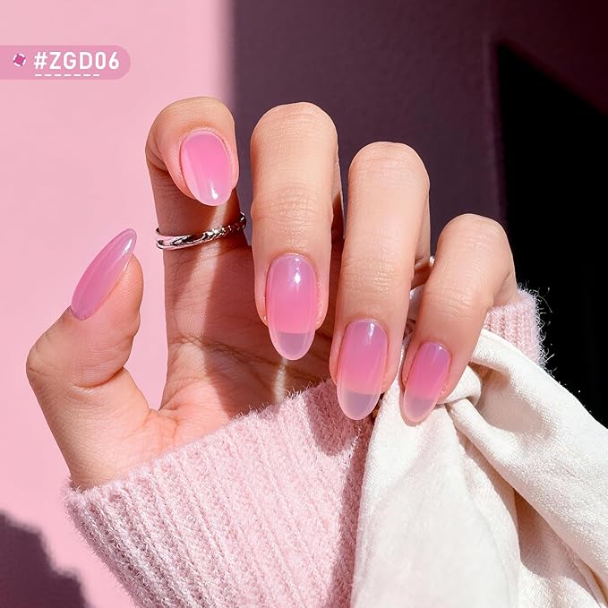 OpenLive Jelly Nail Polish Set, 10 Color With 2Pcs Base and Top Coat Quick Dry High Gloss Shine Nail Polish Non Gel Translucent Milky White Nude Pink Color Holiday Gift Giving