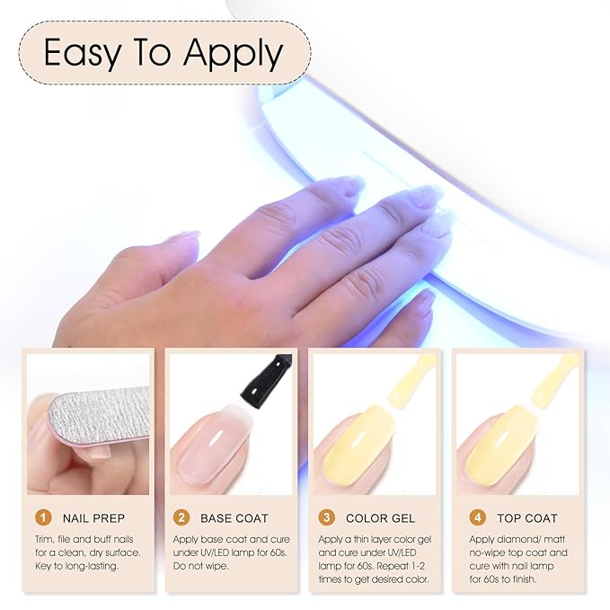 VENALISA Yellow Gel Nail Polish 1 Pcs Pastel Yellow Color Gel Polish UV Soak Off DIY at Home Manicure Salon Nail Art For Girls Women