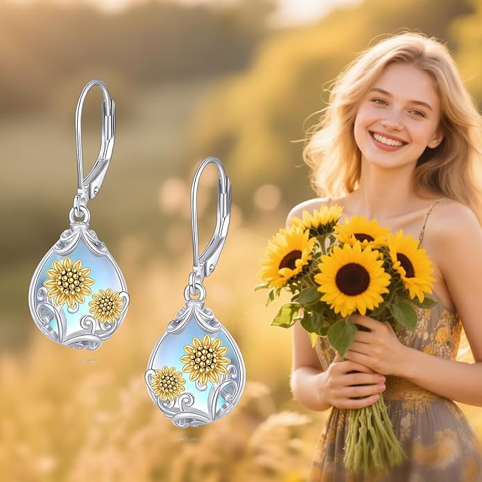 POPLYKE Celtic Filigree Teardrop Drop Dangle Earrings Sterling Silver Leverback Earrings Jewelry for Women