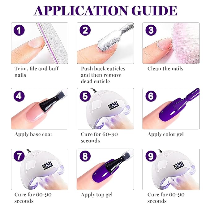 RARJSM Violet Purple Gel Nail Polish 1PCS 15ML Long Lasting Opaque Rich Purple Milky Creamy Gelpolish Soak off U V Curing Required Nail Art French Manicure Salon DIY at Home