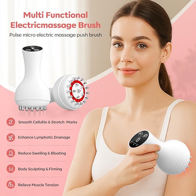 HarrFlow Lymphatic Drainage Massager & Anti Cellulite Massage Tool,New Lymphatic Massager,Helps Reduce Stretch Marks & Cellulite，for Belly, Arms & Legs,Body Sculpting Machine with Heat & Vibration