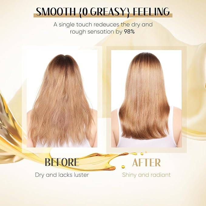 GREEONIL Hair Oil with Argan Oil, Coconut Oil, Olive Oil, Vitamin E for Nourish Hair, Smooth Frizz, Add Shine, Hair Treatment Oil for Women Men Frizzy Damaged Fine Curly Hair, Leave-in, 2Pack