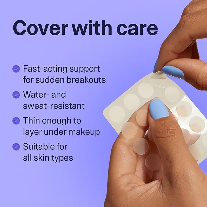 Curology Emergency Spot Pimple Patches for Face, Stocking Stuffer Gifts, Hydrocolloid Pimple Patches Fast-Acting, 40 Count
