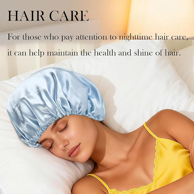 Satin Bonnet Double Layer Silk Bonnet for Sleeping Women Hair Care for Natural Curly