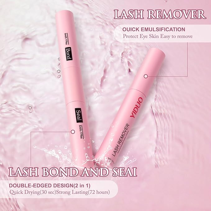 YIDUO Clusters Lashes Kit False Eyelashes Extensions 40D+60D+80D+100D Volume D Curl Wispy Individuals Fake Eyelash, 308Pcs All-in-1 Pack with Glue |Tweezers |Removers |Eyelash & Eyebrow Brush