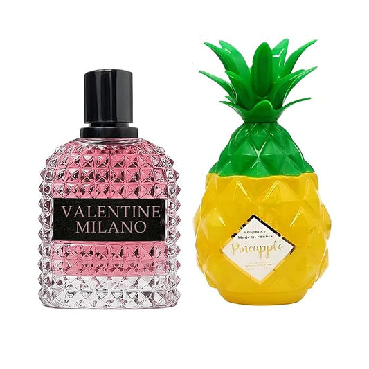 AFLUXE Women's Perfume Combo Set Milano Women&Pineapple Floral Fruity Fragrance Eau De Parfum Elegant 100ml Bottle Natural Spray Each for Daily Used