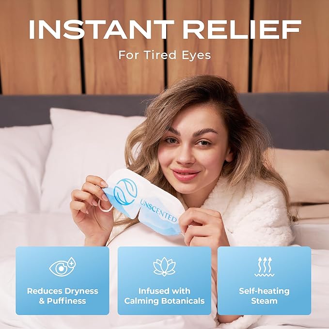Body Restore Heated Eye Mask for Dry Eyes 5 Pack – Self Heating Warm Compress, Valentines Day Gifts for Her and Him, Birthday Gifts for Women and Men, Stye Eye Treatment, Relaxation – Unscented