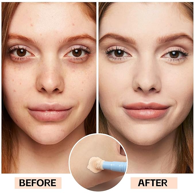 2Pcs Contour Concealer Stick, Full Coverage for Dark Circles,Liquid Multi-Use Faced Concealer,Waterproof Lightweight Natural Makeup