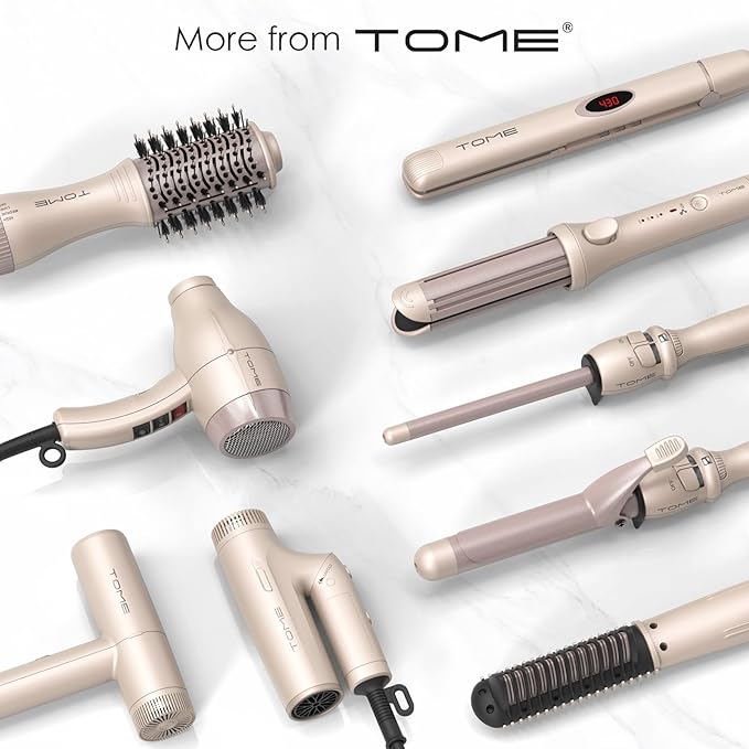 1.25 Inch Oval Curling Iron with Clamp, 6-Level Dial Temp Control 180–450℉, Tourmaline Ceramic, Fast PTC Heating, 100–240V Dual Voltage Long Barrel Curler
