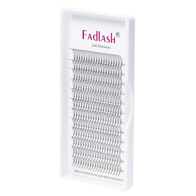 Eyelash Extension 3D 0.07 Volume Premade Fans Mix Tray Premade Fans Eyelash Extensions D Curl Lash Extension Supplies by FADLASH (3D-0.07-D, 8-14mm)