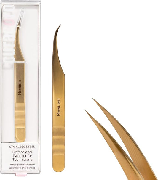Curacoro Lash Tweezers for Eyelash Extension - LashSmith Curve Isolation Eyelash Tweezer for Classic Lashes