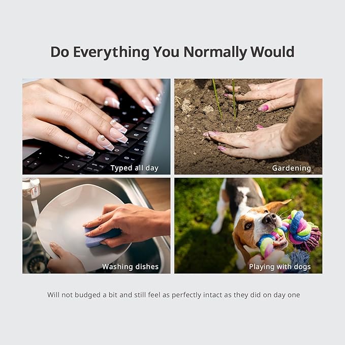 BTArtbox Press On Nails Short - Starlight Frost, 3D Gold French Tip Press On Nails with Glue and Adhesive Tabs for Women in 16 Sizes - 32 Soft Gel Glue On Nails Kit