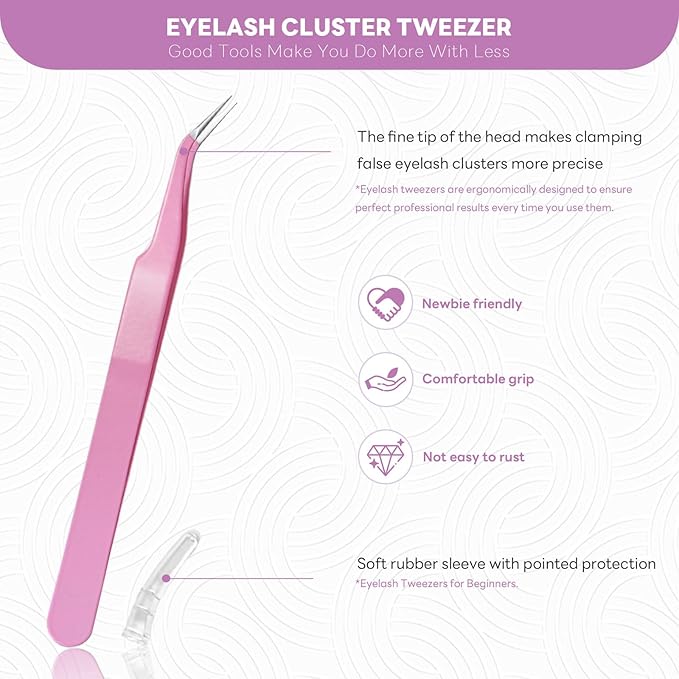 Lash Cluster Glue Bond and Seal Kit with Lash Glue Remover and Tweezers for Lash Extension Clusters Fast Removal, Portable Eyelash Brush for Eyelash Extension Beginners