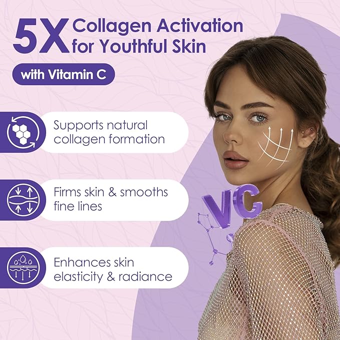 FoodiMed Multi Collagen Peptides Powder - Hydrolyzed Collagen with Vitamin C, Hyaluronic Acid & Biotin – Skin, Hair, Nails, Joint & Anti-Aging Support, 35 Servings