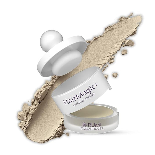 Rumi Cosmetiques HairMagic+ Root Touch Up Powder for Mature Women – Instant Gray Hair Coverage & Hairline Filler – Water-Resistant, Natural Finish, with Argan Oil & Vitamin E (Platinum Blonde)