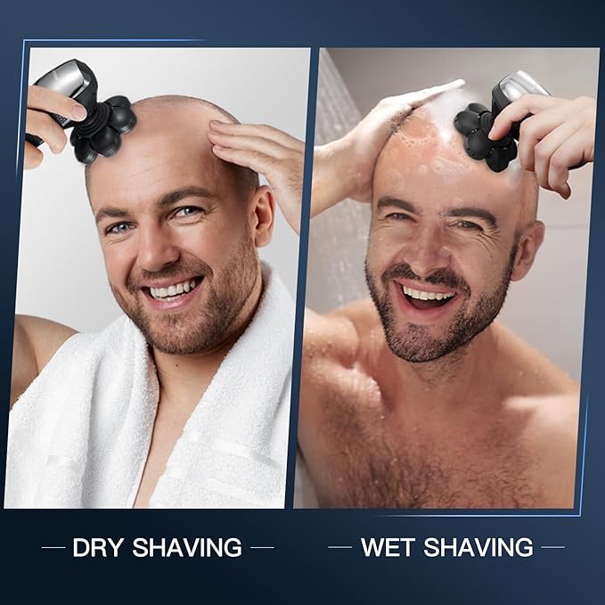 7D Head Shavers for Bald Men - 5 in 1 kensen Electric Head Hair Shaver, Christmas Gift Head Electric Razor with Nose Hair & Beard Trimmer Cordless IPX6 Waterproof Wet Dry LED Display Travel Case