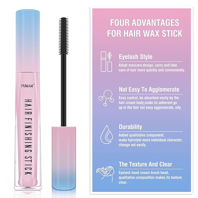 SUOFEIYA Hair Finishing Stick, Flyaway Feel Stick Hair, Small Broken Hairs Finishing Cream, Non-Greasy and Non-Sticky (2 Pack)