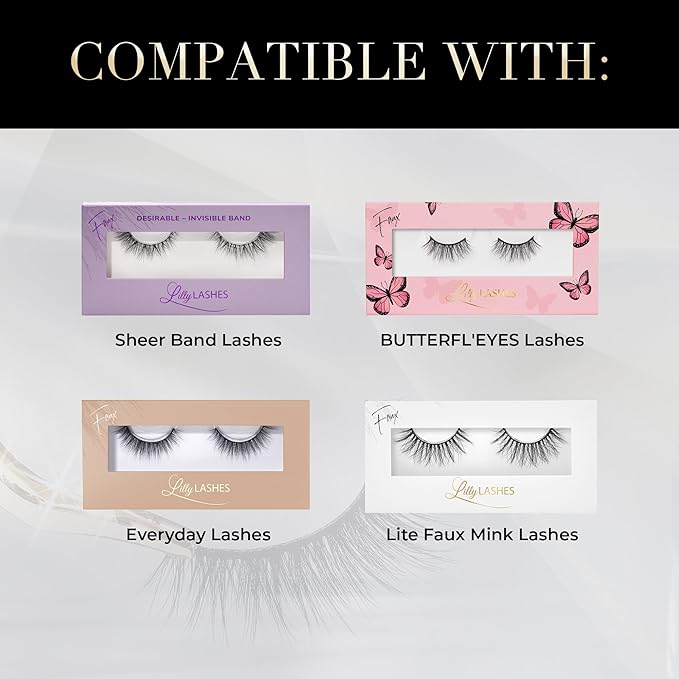 Lilly Lashes Clear Eyelash Glue - Brush On Lash Glue for False & Natural Lashes - Latex Free