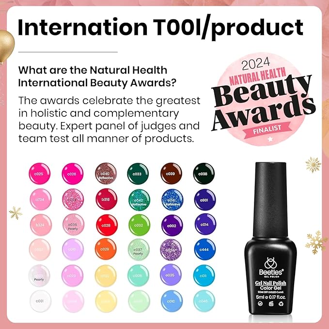 beetles Gel Nail Polish Set - 36 Colors Verse of Flower Gel Nail Kit Pink White Black Red Purple Blue Yellow Gel Polish Colors & 3Pcs Base Top Coat Soak off UV Home Salon Valentines Gift for Women