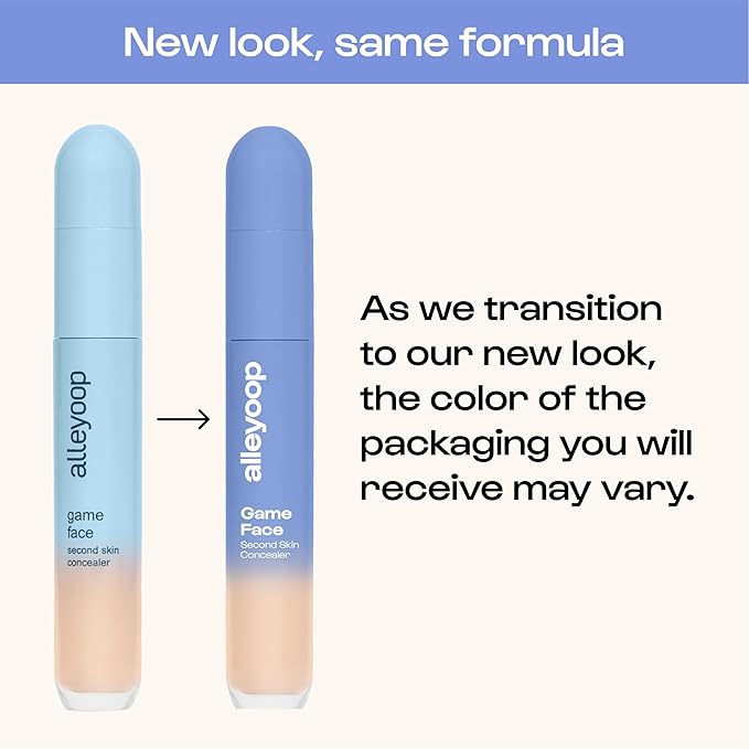 Alleyoop Game Face Makeup Concealer - Lightweight, Buildable Under Eye Concealer for Dark Circles, Hydrating Cream Formula for Women with Aloe Stem Cell - Smooth, Crease-Proof Makeup, Undefeated