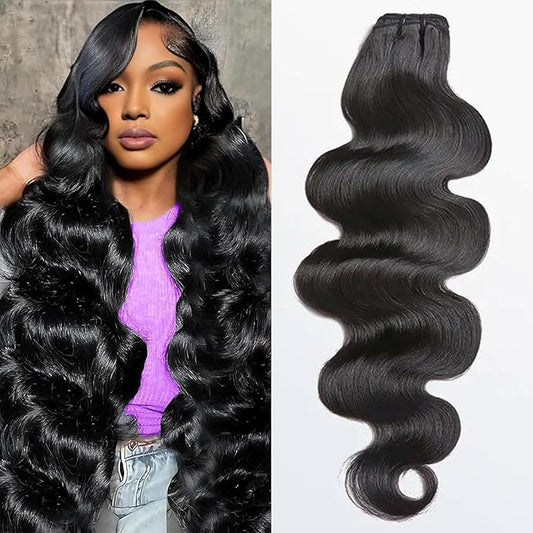 12A Human Hair Bundles 22 Inch Body Wave Bundles Human Hair 100% Unprocessed Brazilian Virgin Human Hair Extensions Quick Weave Natural Black Color