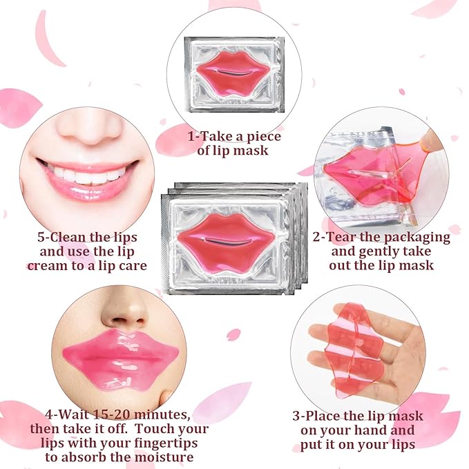 MAQIHAN 30PCS Moisturizing Lip Mask - Pink Lip Patches for Spa Daily Labial Masks Skincare Hydrating to Reduce Wrinkles Dryness Anti-wrinkle Lightens