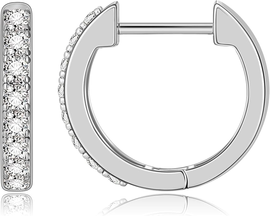 Gacimy Gold Huggie Earrings for Women 14K Real Gold Plated, Small Cubic Zirconia Cartilage Hoop Earrings Cuffs for Women