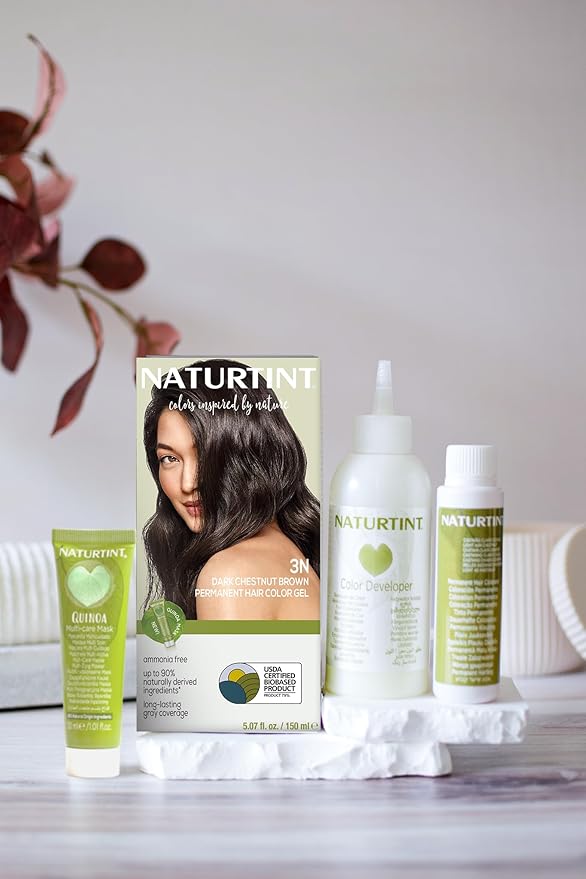 Naturtint 3N Dark Chestnut Brown Permanent Hair Color (Pack of 1), Ammonia Free, Vegan, Cruelty Free, up to 100% Gray Coverage, Long Lasting Results (Packaging may vary)