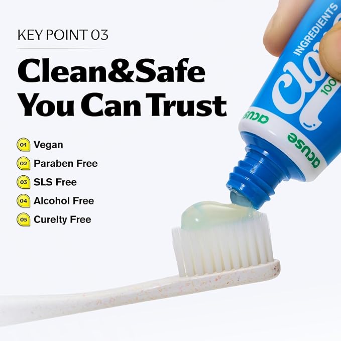CloveDen Vegan Fluoride Toothpaste – Herbal Gum Care with Clove & Tea Tree, Anti-Plaque & Tartar Control, Bad Breath Treatment, Gentle for Sensitive Teeth, SLS-Free, Lemon Mint, 3.52oz / 100g