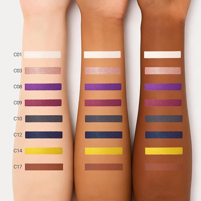 Erinde Waterproof Cream Eyeshadow Stick, Metallic Gold Shimmer Eye Shadow Sticks, Cream to Powder Eyeshadow Crayon, Buildable & Blendable Long-Lasting Eye Shadow Stick, Vegan & Cruelty-Free, C14