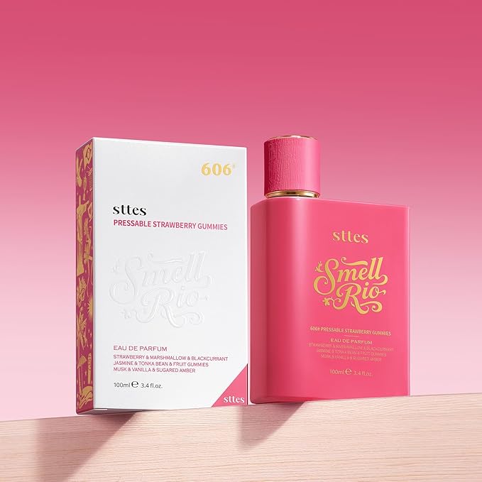 Sttes Perfume 606# Hair Perfume for Women – Long-Lasting Strawberry, Candy, Vanilla & Marshmallow Gourmand Fragrance Eau de Parfum 100ml (3.4 fl oz) – Pressable Strawberry Gummies