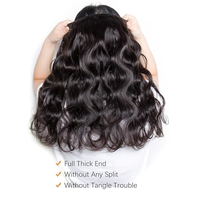 12A Human Hair Bundles 20 22 24 26 Inches Body Wave Bundles Human Hair 100% Unprocessed Brazilian Virgin 4 Bundles Human Hair Extensions Quick Weave Natural Black