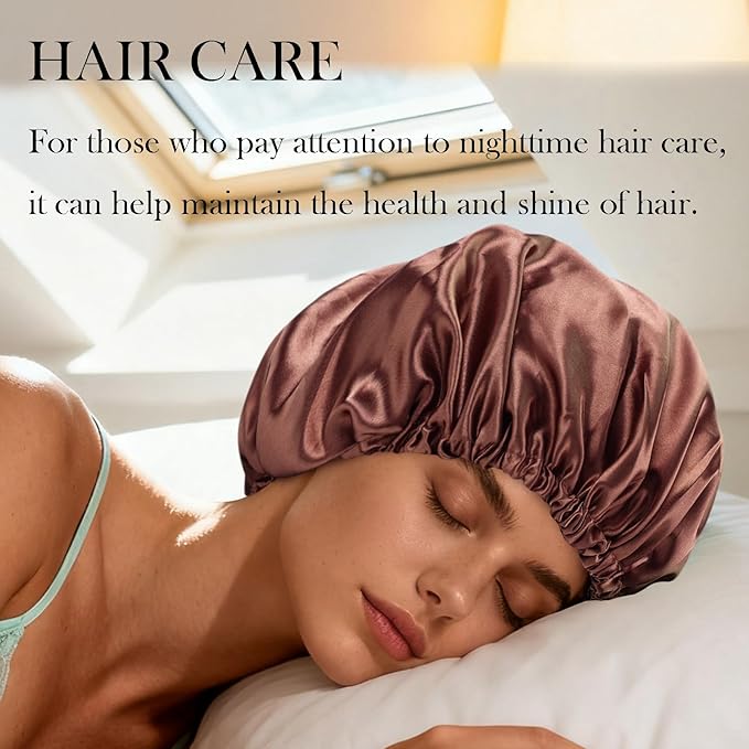 Satin Bonnet Double Layer Silk Bonnet for Sleeping Women Hair Care for Natural Curly