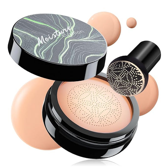 Air Cushion CC Cream - Moisturizing BB Cream Foundation, Long-Lasting Waterproof New Mushroom Head Cushion Foundation Concealer for Even Skin Tone (Nude, 1 PCS)