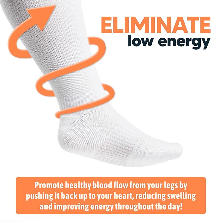 Viasox Compression Socks for Women and Men, Knee High Socks 12-15 mmhg Circulation Support for Flight, Travel, Daily