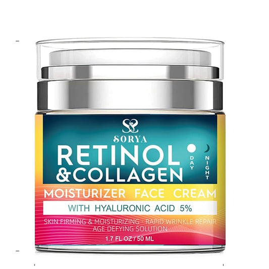 SORYA Retinol & Collagen Face Cream – Hydrating Facial Moisturizer with Hyaluronic Acid & Peptides for Daily Skin Care