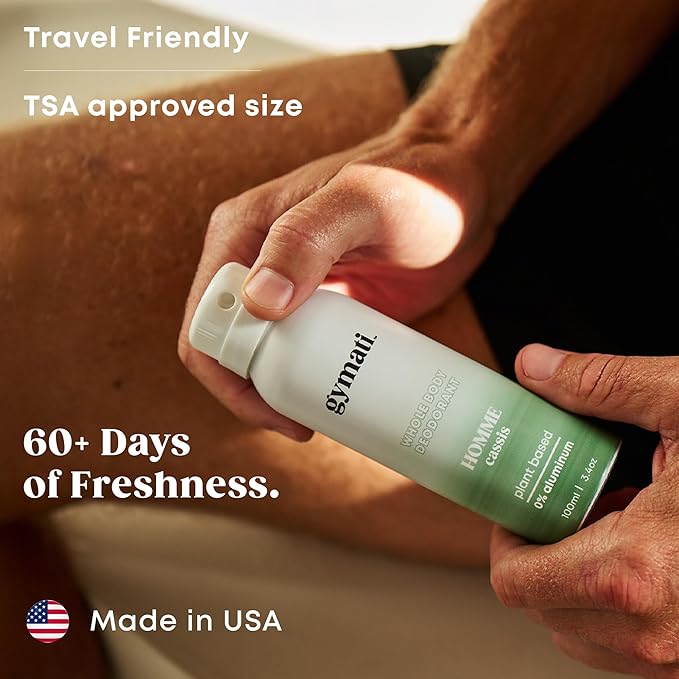 Gymati Natural Deodorant Body Spray Aluminum Free For Men