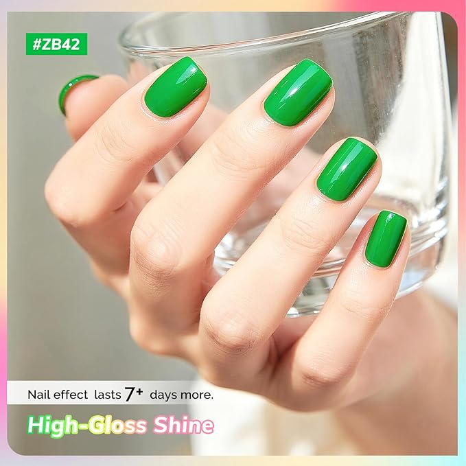 OpenLive 10ml Nail Polish Set 6 Colors Green Color Rose Red Light Pink Yellow All Seasons Neutral Color Quick Dry Nail Polish Set for Women Salon DIY Nail Art