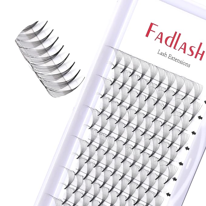 Volume Lash Extensions 8D 0.07 D Curl 13mm Premade Fans Pro Point Middle Stem Extension (8D-0.07-D, 13mm)