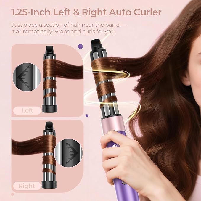 Vincofy 7-in-1 Hair Dryer Brush and 1500W Hair Styler Set – Fast Drying, Curling, Straightening & Volumizing – Hot Air Styling Tool with No Heat Damage – for All Hair Types – Purple