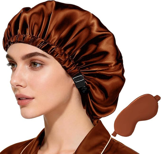 2Pcs Hair Bonnets For Sleeping Satin Bonnet Silk Bonnets For Women Silky Night Caps Womens Curly Hair Sleep Cap
