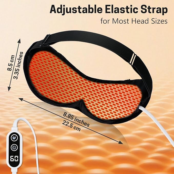 Aurya Heated Eye Mask for Dry Eyes, Warm Eye Compress Mask with Temp & Timer Setting, Eye Heating Pad for Blepharitis, MGD, Migraine, Stye, Chalazion Alleviation, Medium (8.85×3.35 in)