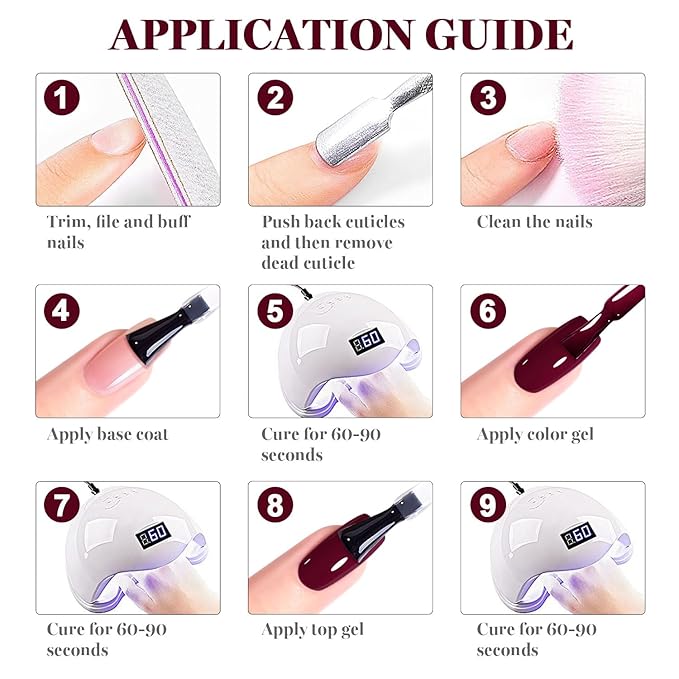RARJSM Magenta Gel Nail Polish Creamy Fuchsia Purple Red Gelpolish 15ML 1Pc Soak off Curing Required Nail Art French Manicure Salon DIY at Home Fall Winter