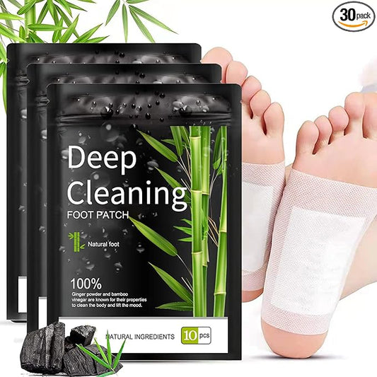 Foot Pads (30 PCS), Deep Cleansing Foot Patches with Bamboo Vinegar and Ginger Powder, Relieve Stress, Improve Sleep and Relaxation