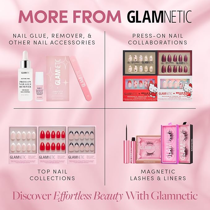 Glamnetic Press On Nails - Quiet Luxury | Super Short Neutral Fake Nails with Gold Reverse French Tip, Extra Short Salon Quality Nude Nails | 12 Sizes - 30 Nail Kit with Glue
