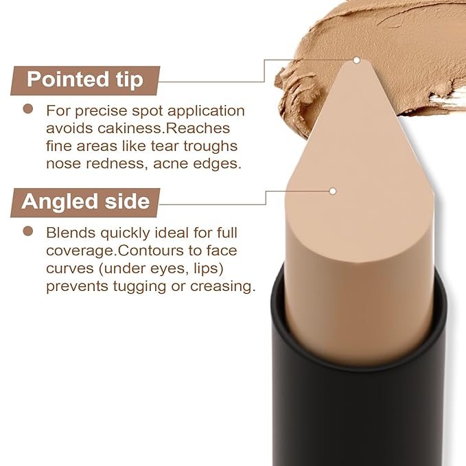 KGAJSGH Foundation Stick Full Coverage, Moisturizer Light Matte Contour Stick, Skin Beauty Balm, Instant Concealer Makeup for Women Men
