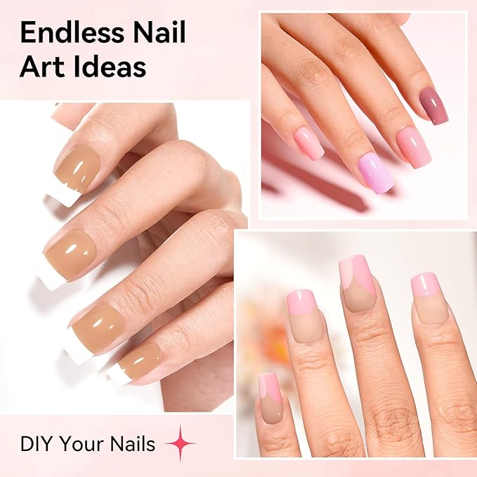 Nailshion Nail Polish Set with Base-Top Coat 16 Colors Nude Pink Beige Rose Neutral Collection Skin Tones Milky Fingernail Polish with Remover Pads, Nail Art Manicure Salon DIY at Home for Women