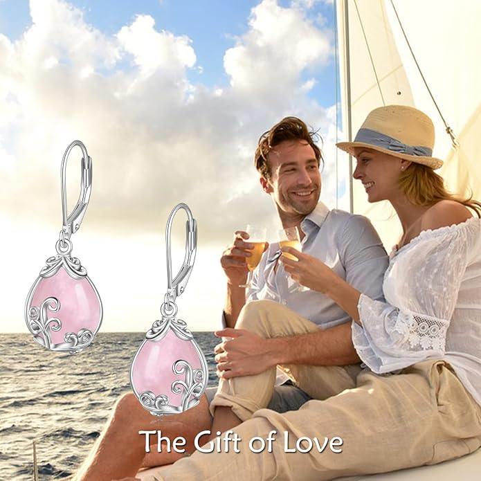 POPLYKE Celtic Filigree Teardrop Drop Dangle Earrings Sterling Silver Leverback Earrings Jewelry for Women
