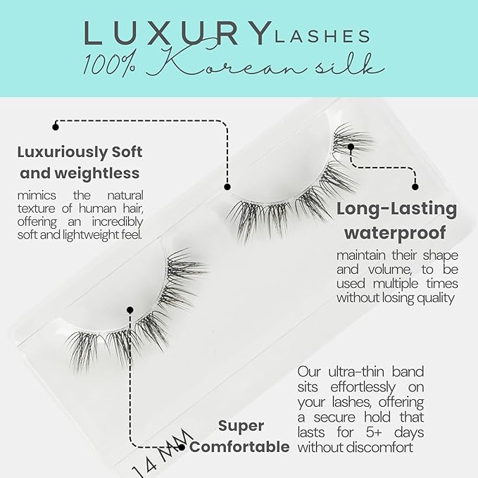 GAZELLE Luxury Natural Lash Clusters, Soft Korean Silk PBT Fibers, DIY Cluster Eyelash Extensions, Comfortable Wear, Lasts 10 Days – Dreamy – 14mm
