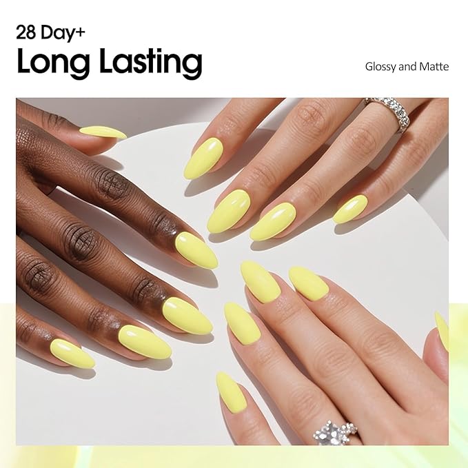 VENALISA Butter Yellow Gel Nail Polish, 1 Pcs Neon Pastel Yellow Gel Polish Light Baby Color High Gloss Soak Off U V Nail Manicure Salon and DIY at Home Gifts for Women